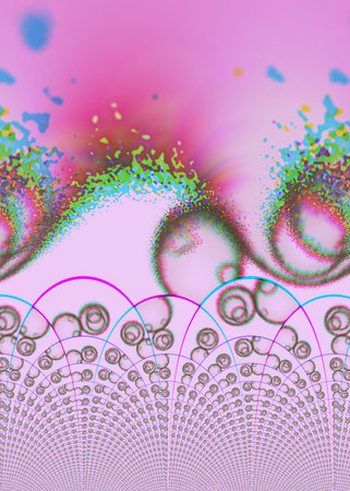 An original stylish pink background abstraction with stains and circles の写真素材