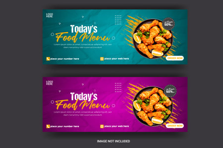 Food  Social media cover post  banner advertising discount sale offer template  designのイラスト素材