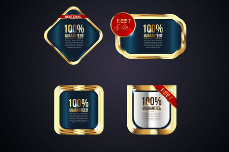 Vector golden badge super sale retro golden badges and labels  collectionのイラスト素材