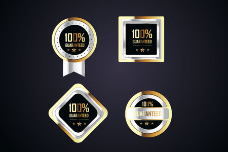 Vector golden badge super sale retro golden badges and labels  collectionのイラスト素材
