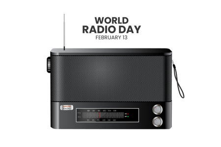 Illustration vector graphic of world radio day  with realistic radio design conceptのイラスト素材