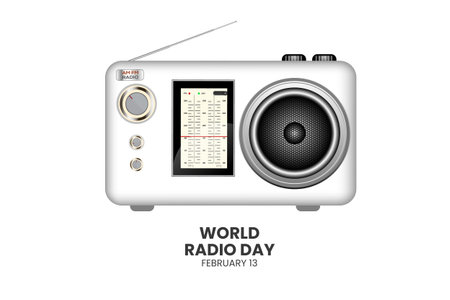 Illustration vector graphic of world radio day  with realistic radio design conceptのイラスト素材