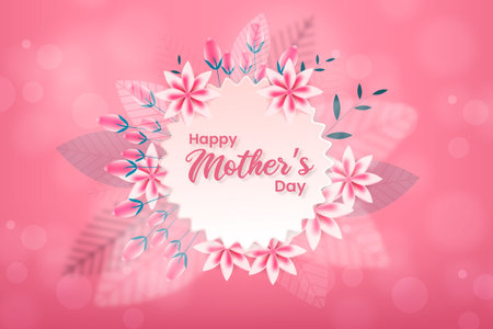 Happy Mother's Day background design with beautiful floral ideaのイラスト素材