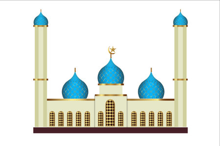 islamic mosque design with vintage styleのイラスト素材