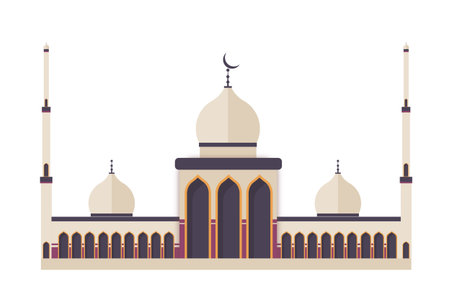 islamic mosque design with vintage styleのイラスト素材