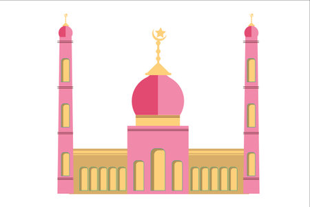 islamic mosque design with vintage styleのイラスト素材