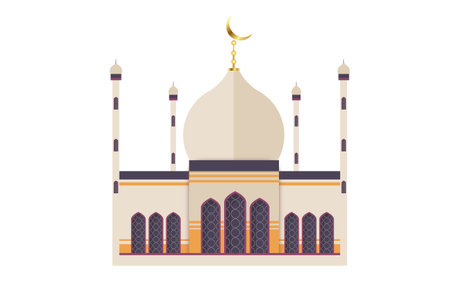 islamic mosque design with vintage styleのイラスト素材