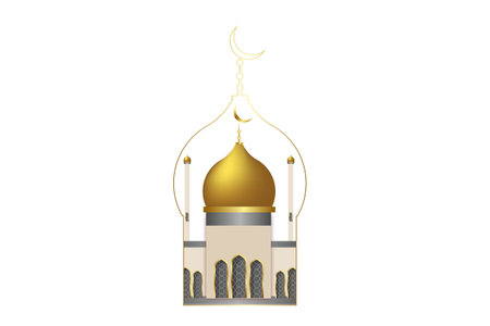 islamic mosque design with vintage styleのイラスト素材