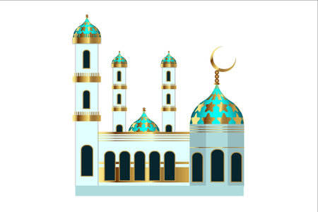 islamic mosque design with vintage styleのイラスト素材