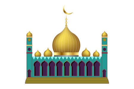islamic mosque design with vintage styleのイラスト素材
