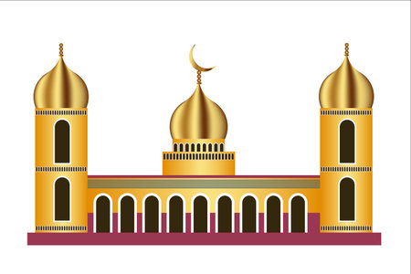 islamic mosque design with vintage styleのイラスト素材