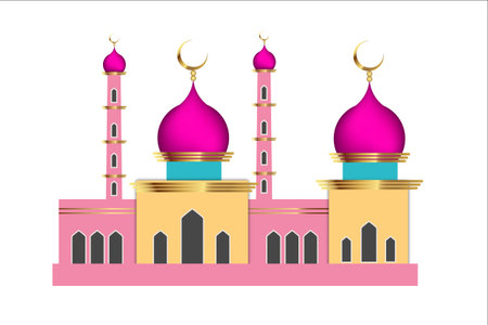 islamic mosque design with vintage styleのイラスト素材