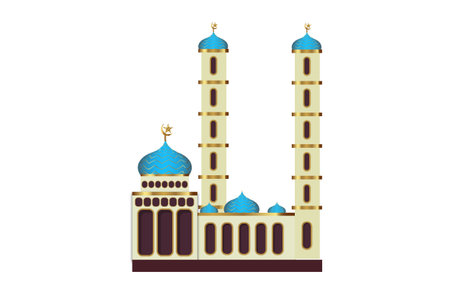 islamic mosque design with vintage styleのイラスト素材
