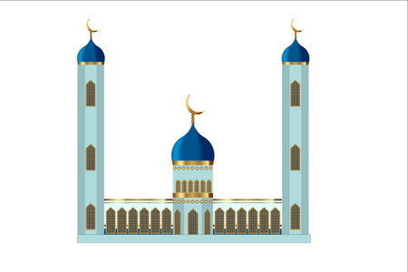 islamic mosque design with vintage styleのイラスト素材