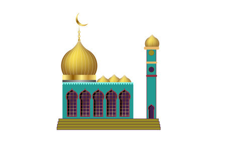 islamic mosque design with vintage styleのイラスト素材