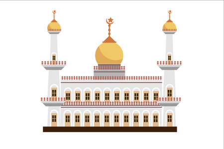 islamic mosque design with vintage styleのイラスト素材