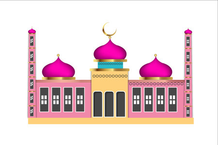 islamic mosque design with vintage styleのイラスト素材