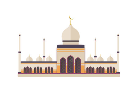islamic mosque design with vintage styleのイラスト素材