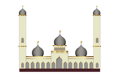 islamic mosque design with vintage styleのイラスト素材