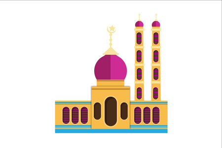 islamic mosque design with vintage styleのイラスト素材