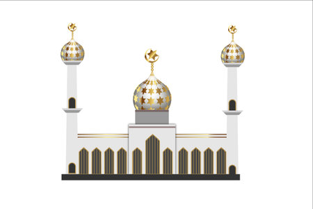 islamic mosque design with vintage styleのイラスト素材