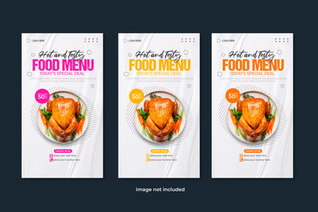Vector food story post design template design social media post restaurant story designの写真素材