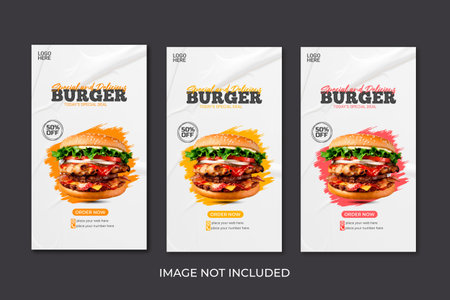 Vector food story post design template design social media post restaurant story designの写真素材