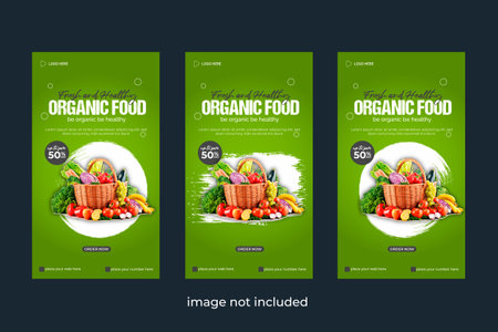 Vector food story post design template design social media post restaurant story designの写真素材