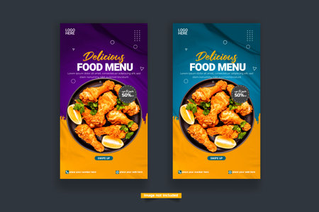 Vector food story post design template design social media post restaurant story designの写真素材