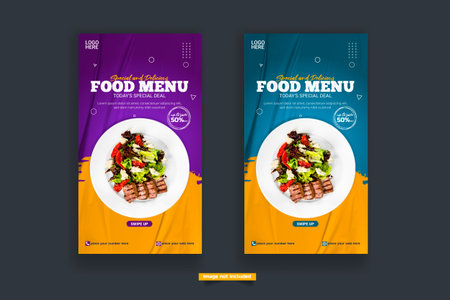 Vector food story post design template design social media post restaurant story designの写真素材