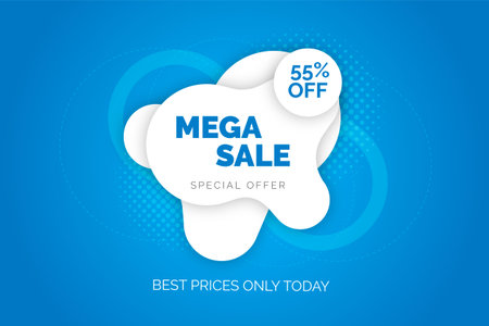 Sale  banner discount promotion blue conceptのイラスト素材