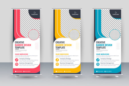 Vector business roll up display standee for presentation purposeのイラスト素材