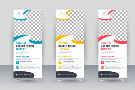 Vector business roll up display standee for presentation purposeのイラスト素材