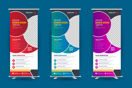 Vector business roll up display standee for presentation purposeのイラスト素材