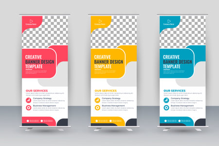 Vector business roll up display standee for presentation purposeのイラスト素材