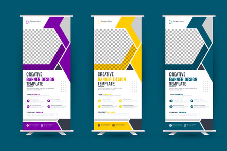 Vector business roll up display standee for presentation purposeのイラスト素材