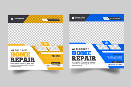 Vector simple plumber service advertisement poster design for marketing handyman and houseのイラスト素材