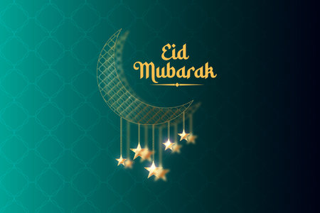 vector realistic eid mubarak background with candles and mosqueのイラスト素材