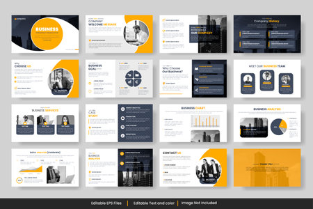 Annual report business presentation slide template and business proposal or brochureのイラスト素材