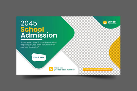 School admission  web banner template and social media postのイラスト素材
