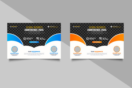 Vector annual business conference online live webinar and social media post template designのイラスト素材
