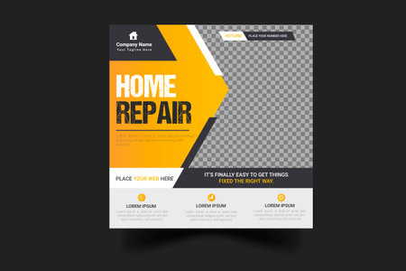 Vector handyman home repair  social media post  and web bannerのイラスト素材