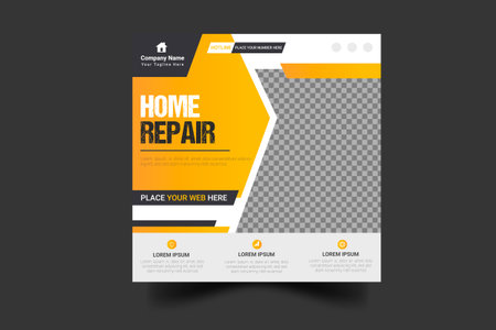 Vector handyman home repair  social media post  and web bannerのイラスト素材
