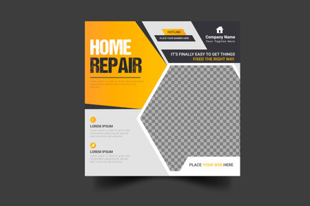 Vector handyman home repair  social media post  and web bannerのイラスト素材
