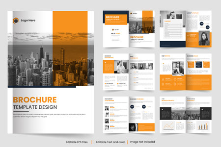 Vector brochure template design and company brochure template layout designのイラスト素材