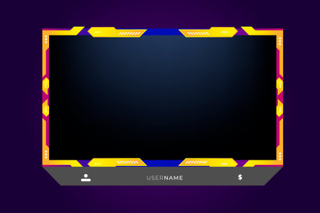 Twitch stream overlay package including facecam overlay set , offline, starting soon, twitch panelsのイラスト素材