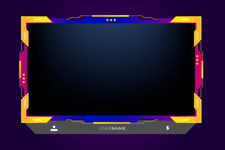 Twitch stream overlay package including facecam overlay set , offline, starting soon, twitch panelsのイラスト素材