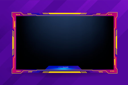 Twitch stream overlay package including facecam overlay set , offline, starting soon, twitch panelsのイラスト素材