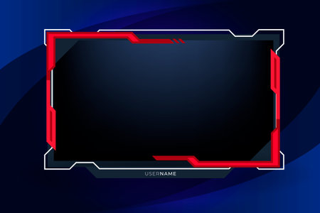 Twitch stream overlay package including facecam overlay set , offline, starting soon, twitch panelsのイラスト素材