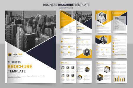 Business brochure template layout design,minimal business brochure template design, 12 page corporate brochure editable template layout.のイラスト素材